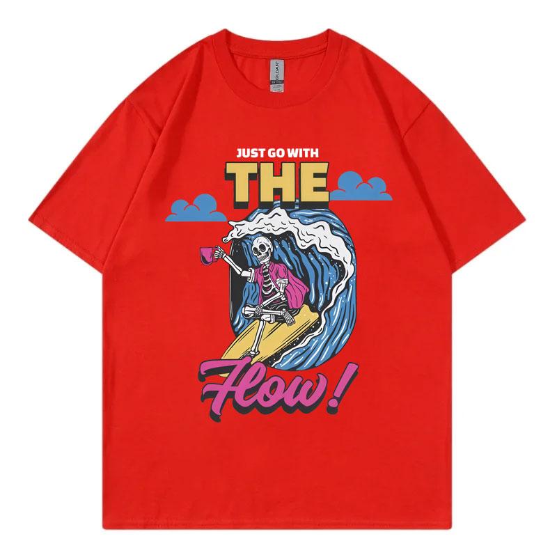 Surfing Skeleton Funny Graphic T Shirts Men Women Clothing High Quality Fashion Tshirt Summer Casual Cotton Tshirts Streetwear S