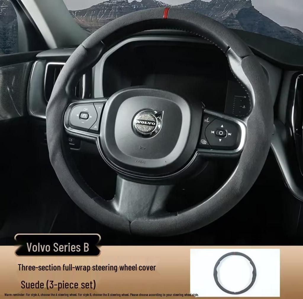 Universal Three-Section Full Cover Steering Wheel Cover for Volvo XC40, XC60, XC90, S60, S90