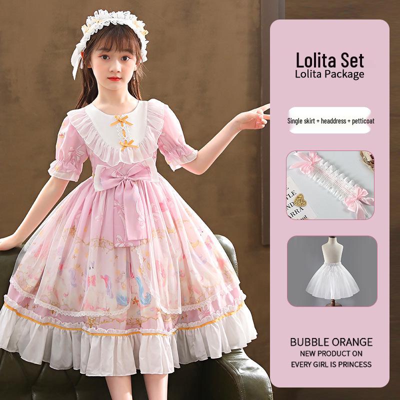 2026 New Lolita Princess Summer Short-Sleeve Stylish Girls' Dress
