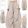 Damen Amerikanische Retro Weite Paratrooper Hosen