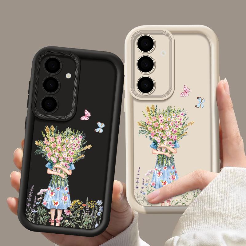 Чехол с цветочным принтом для Samsung S24 S23 Ultra S22 S21 S20 FE A55 A54 A53 A52 A35 — фото 8