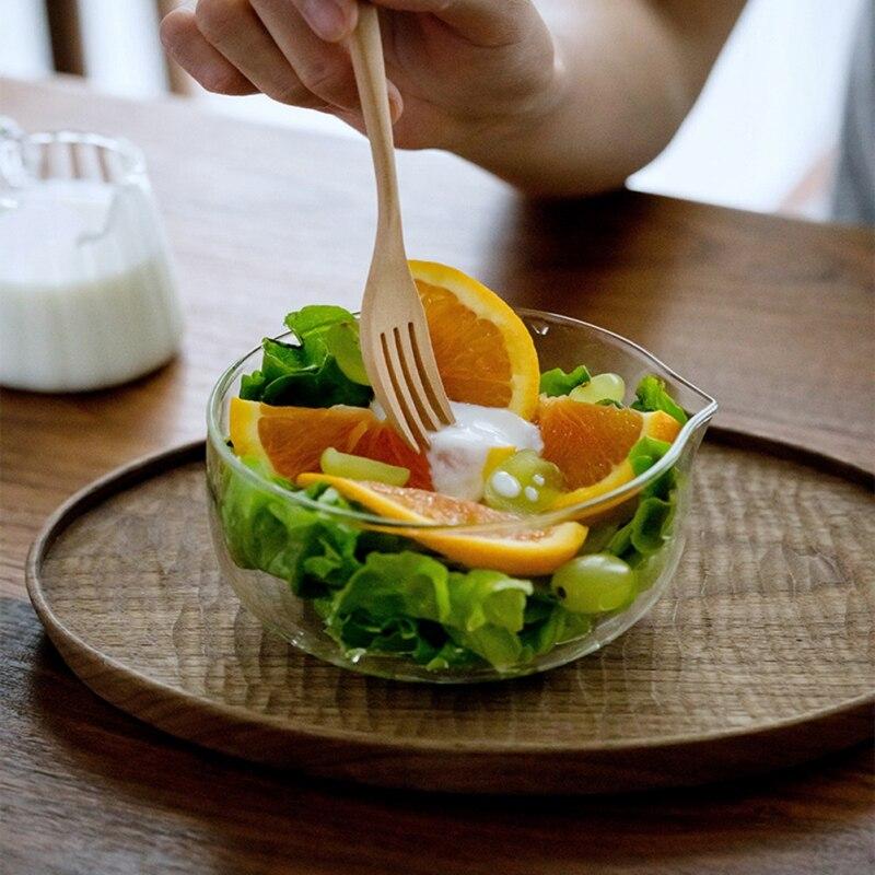 Glass Bowl Transparent Tableware Fruit Baking Yogurt Vegetable Bowl Double Glazed Salad Bowl