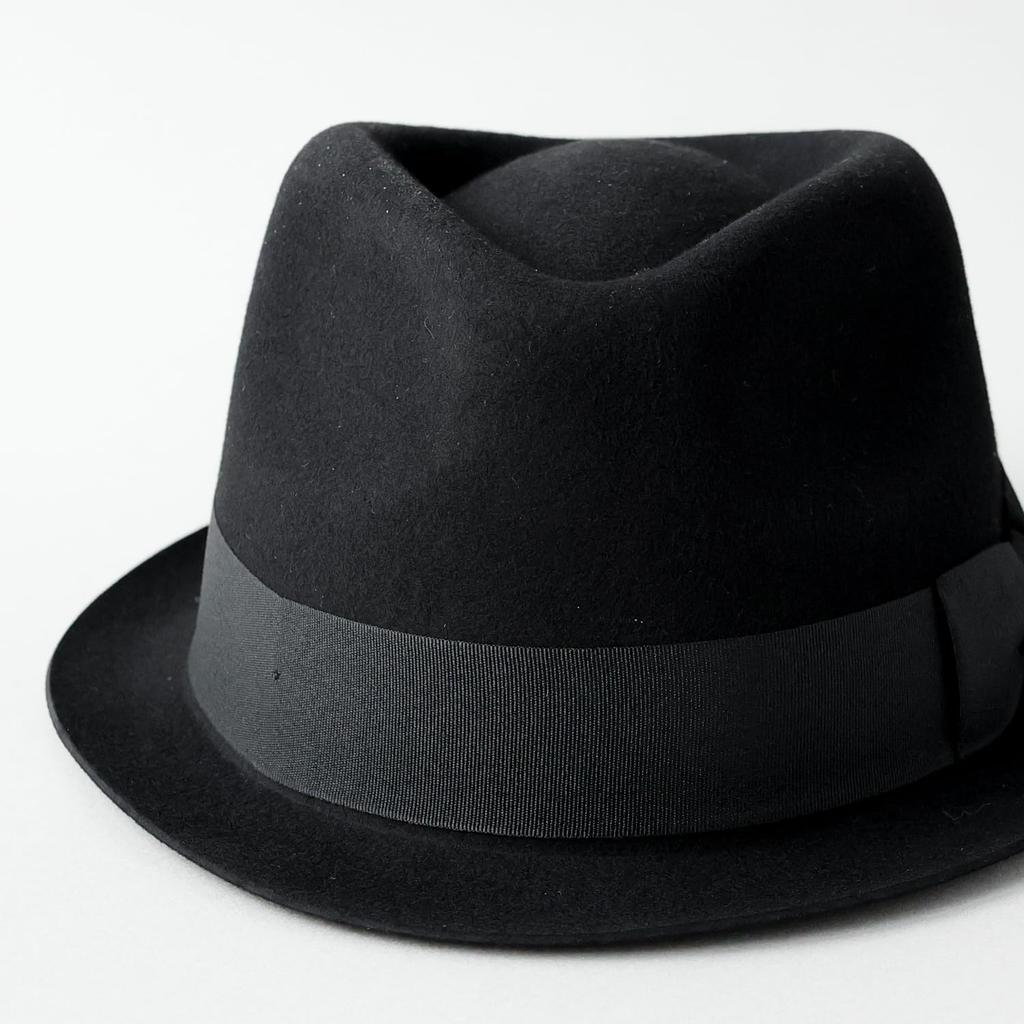 Reck Hatter Australian Wool Short Brim Felt Wide Size Size M Men's Hat, Brim, Fall/Winter, Black, RH-104,