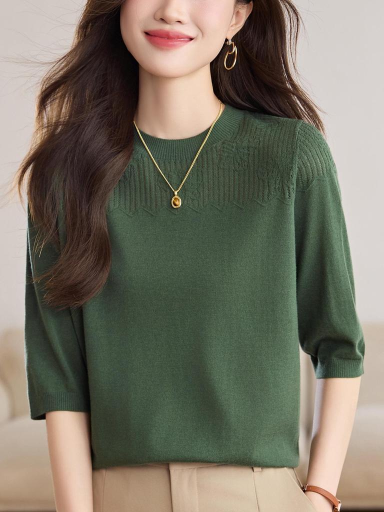 2025 Damkofta i högkvalitativ ull med sjuärm - Perfekt för vår, höst, vinter