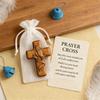 Blessing Mini Wooden Cross with Card Crosses Figurine Cross Ornament  Daily Prayer