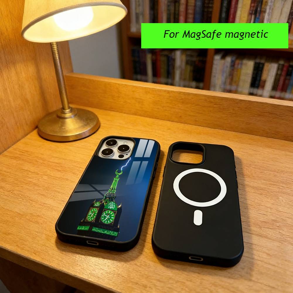 Islamic Holy Land Mecca Theme Phone Case For iPhone17,16,15,14,13,12,11 Plus,Pro Magnetic For Magsafe Wireless Charging