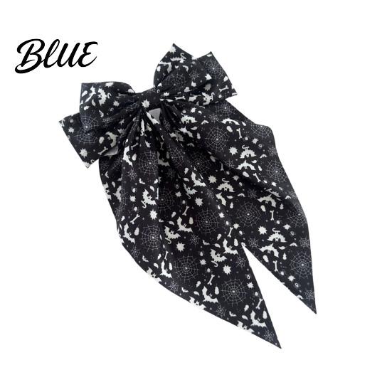 Bow Hairpin for Halloween Spring Hair Clips Women Pumpkin Skeleton Ghost Hand Printed Sweet Spooky Fabric Barrettes Cute Horror Accessories Holiday