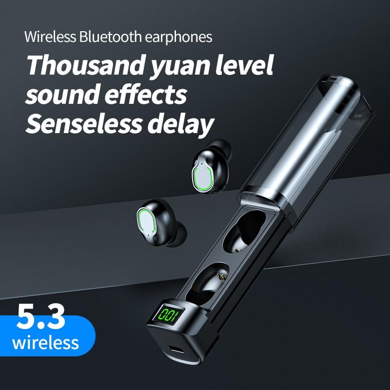 

Выдвижные наушники Беспроводные Bluetooth-наушники Водонепроницаемые микрофоны с шумоподавлением и зарядным чехлом чёрный