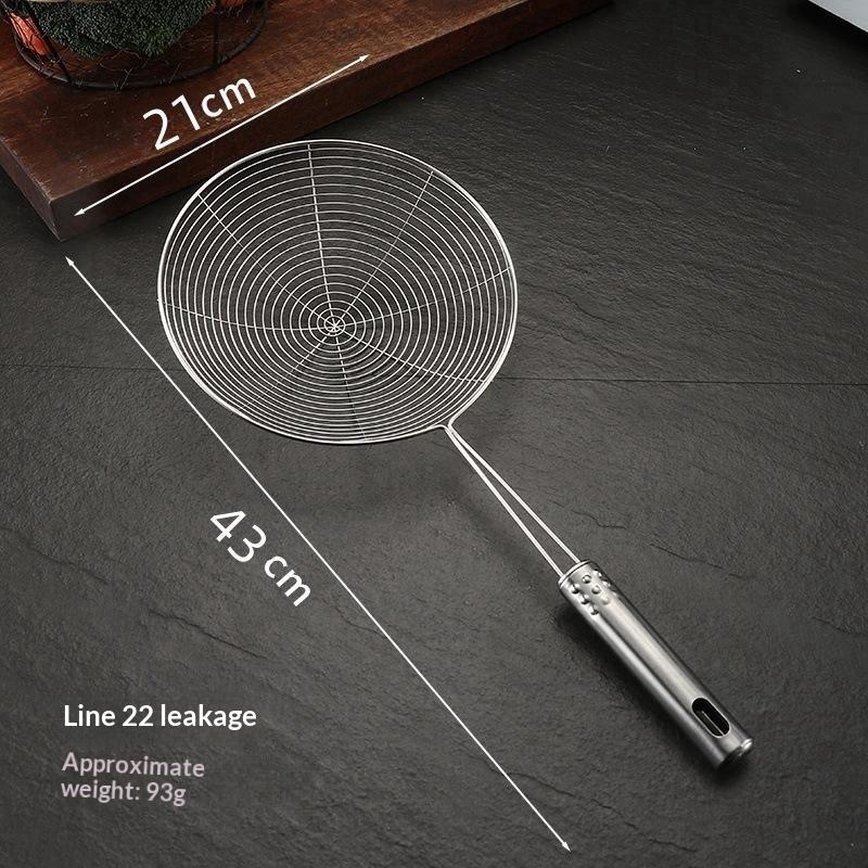 Stainless Steel Skimmer Spoon Non-Slip Long Handle Food Grade Filter Sieve Suitable for Kitchen Deep Frying Food Straining