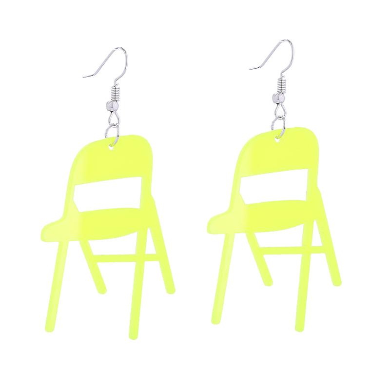

Creative Big Colorful Acrylic Earrings Funny Chair Statement Earrings For Women Girls Jewelry Accessories жовтий