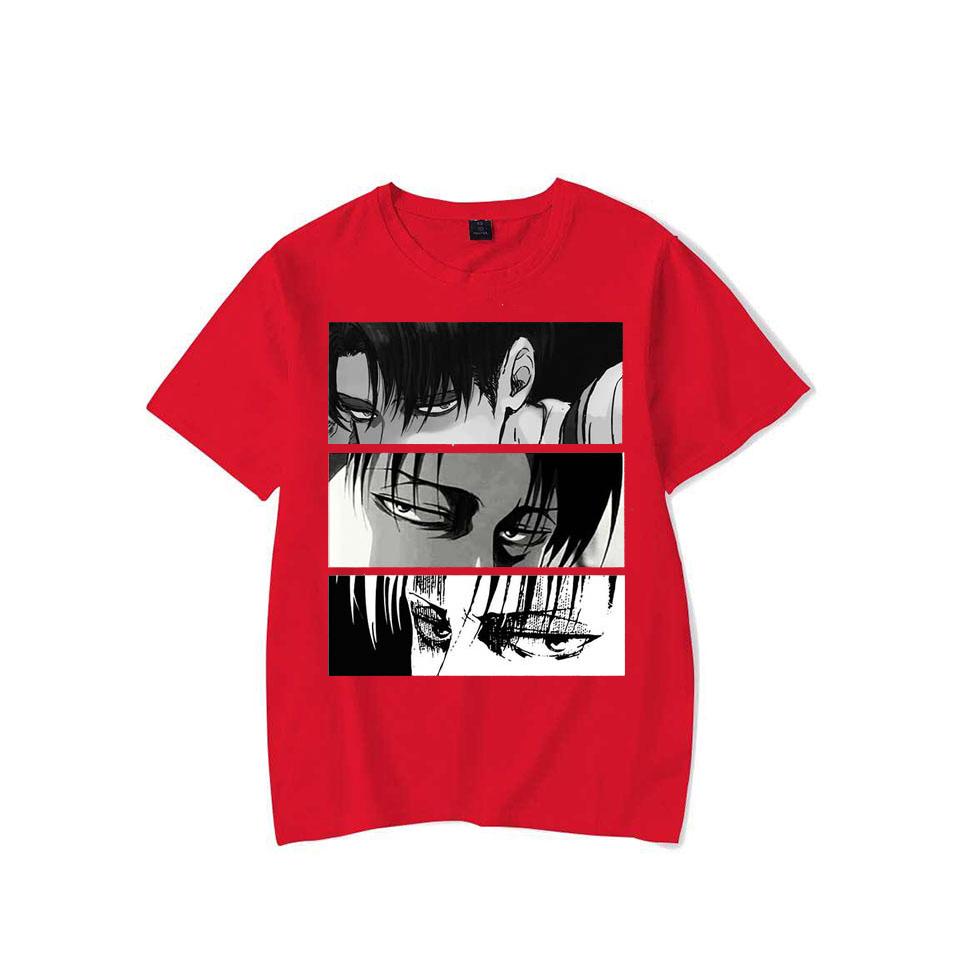 Dámská trička Japonské Anime Attack On Titan Levi Ackerman Eye Punk Tops Letní Harajuku Oversized gotické tričko s krátkým rukávem