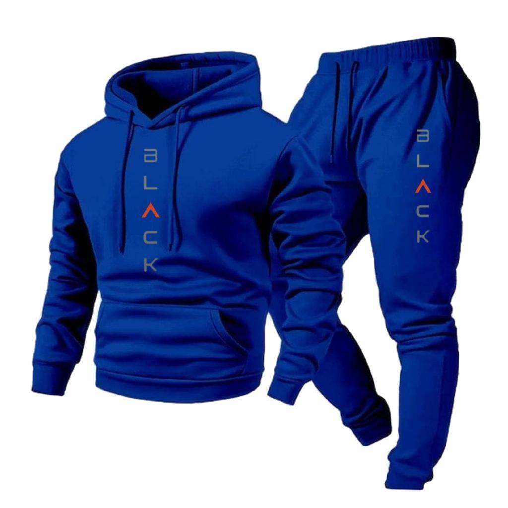 Conjunto de Sudadera Casual para Hombre de Color Sólido con Estampado de Letras, Conjunto de Dos Piezas de Sudadera con Capucha y Cordón y Pantalón de Chándal de Forro Polar para Hombre