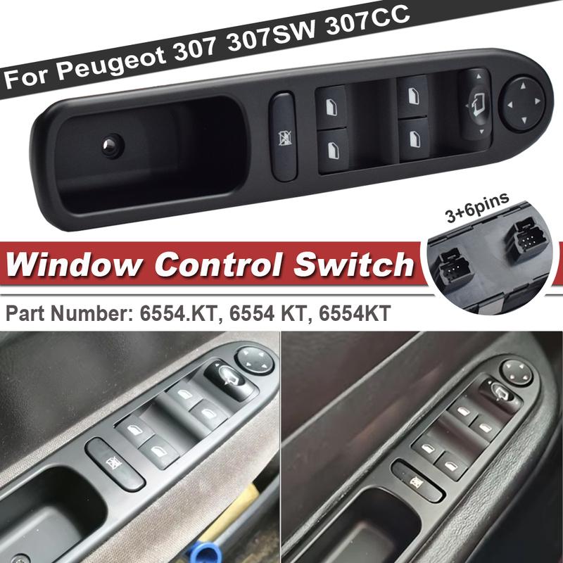 6554KT 6554.KT For Peugeot 307 2002-2014 Car Electric Power Master Window Switch Lifter Console Button 6554KT Front Left Side
