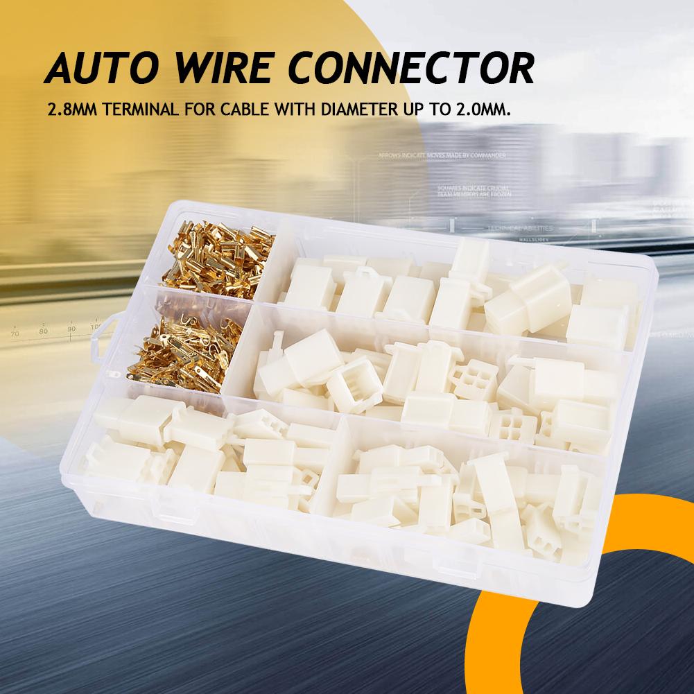 380pcsset 2.8mm 2 3 4 6 Pin Auto Electrical Wire Terminal Connector for Car Motor