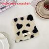 Plush Heart Shape Coasters With Modern Minimalist Design For Home Dining And Coffee Table Decor