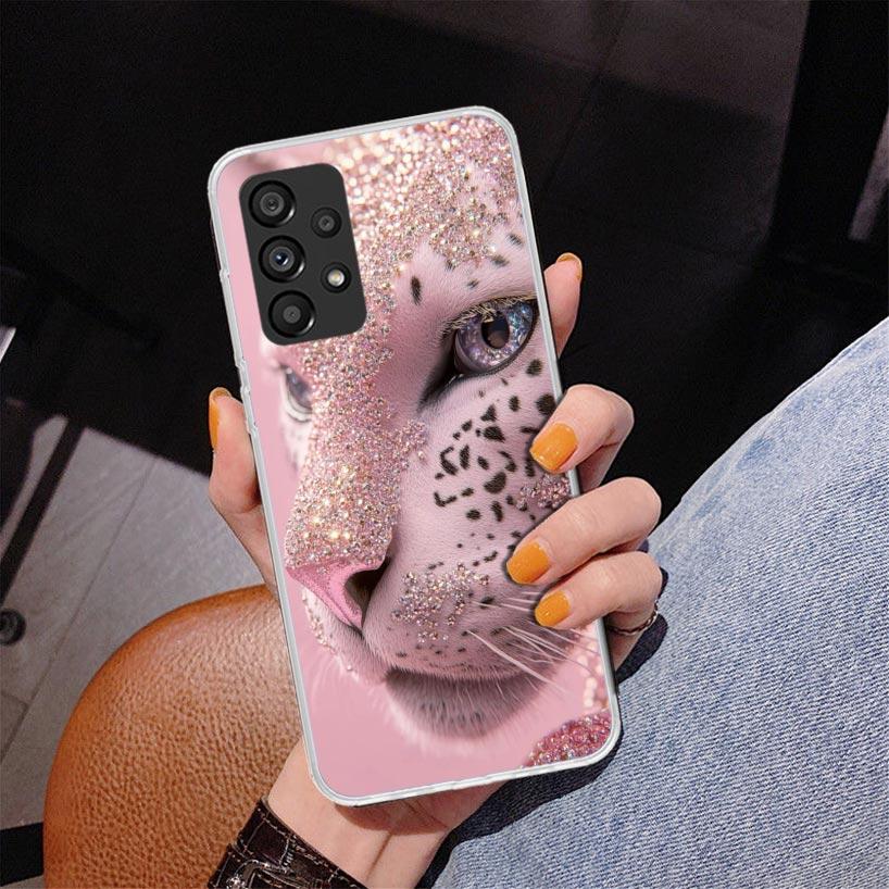 Pink Leopard Print Phone Case For Samsung Galaxy A52 A32 A22 A12 A51 A31 A50S A30S A20S A10S Note 20 Ultra 10 Plus S10 A72 A71 G