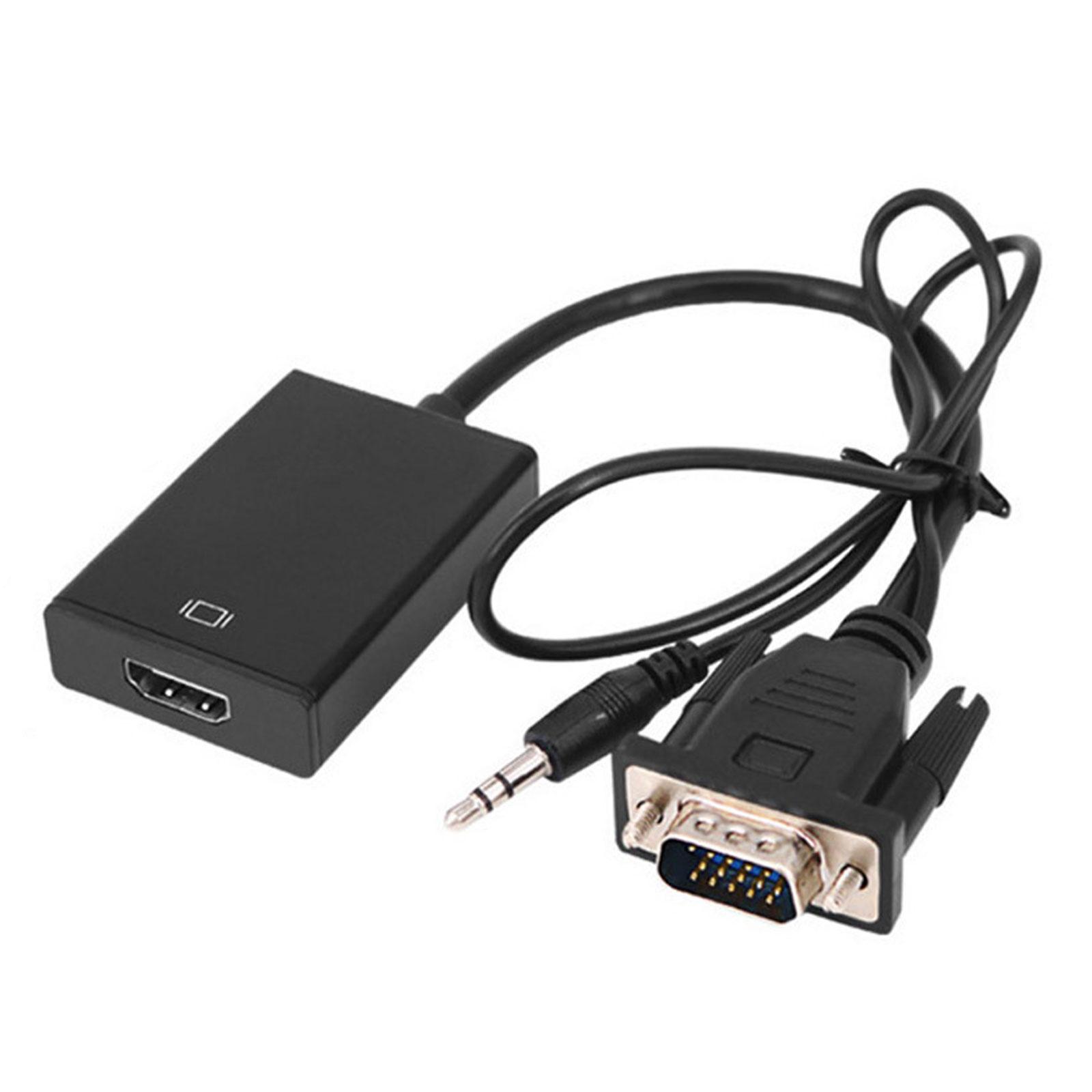 

HDMIcompatible to VGA Converters with 3.5mm Cable for PC Laptop TV Monitors Projectors 1080P to VGA Adapter