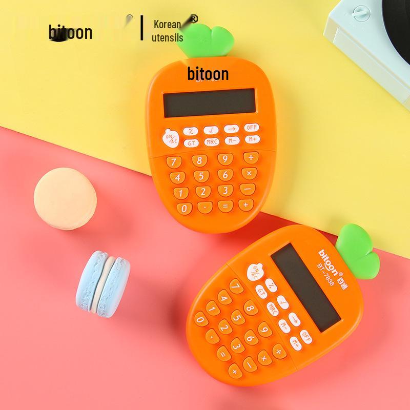 Baitong 7838 Cute Carrot Mini Calculator for Students