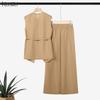 ZANZEA Women Sleeveless Tank Tops and Pants Summer Two Piece Suit Sets