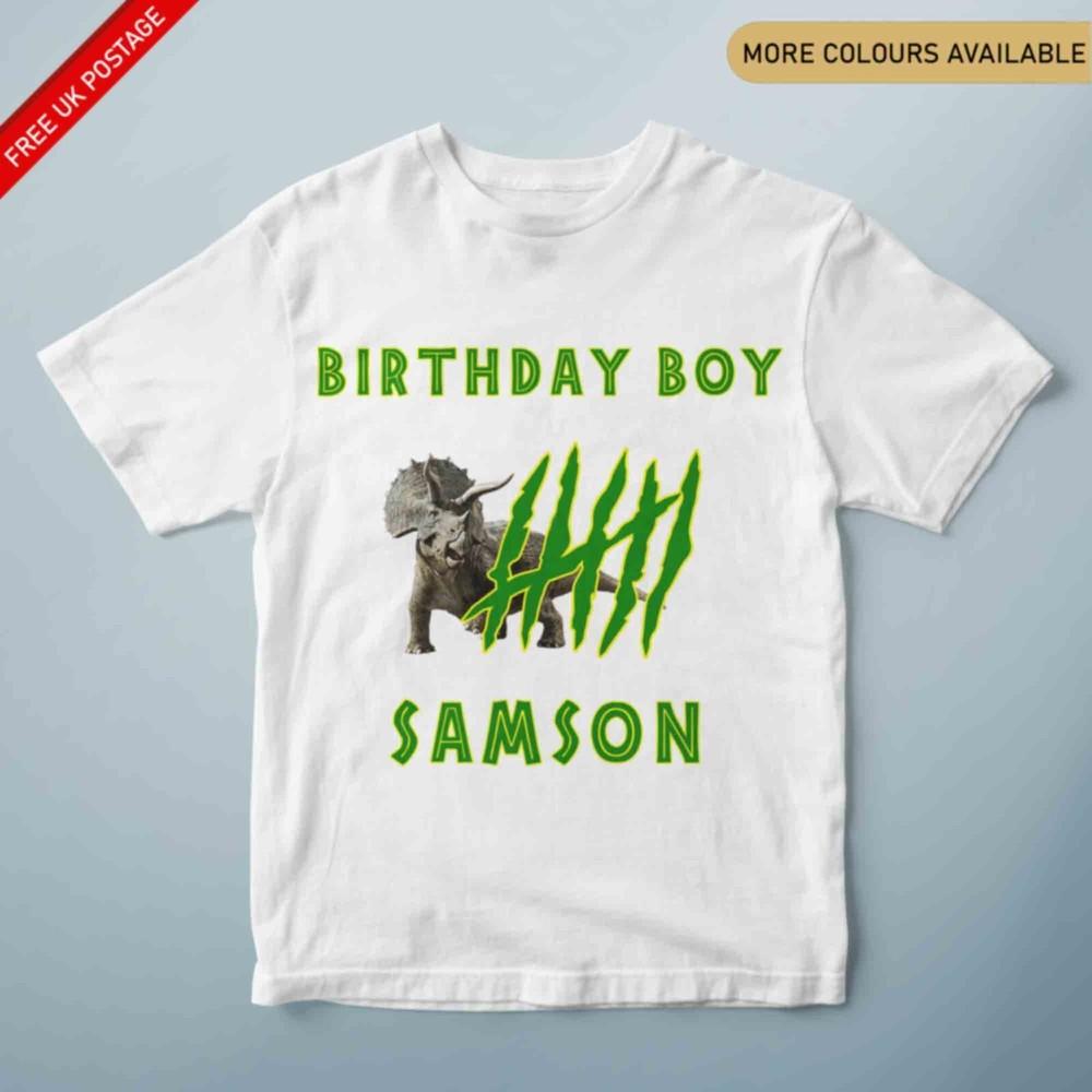 Custom Triceratops Birthday TShirt Any Name Any Number Birthday Gift S