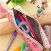 For Girl Mini Makeup Bag Retro Flower Vintage Pencil Bag Zipper Pouch Cosmetic Bag Pencil Case