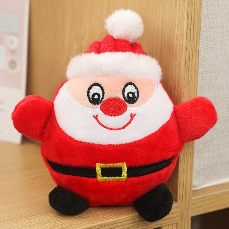 Christmas Dog Toys Cartoon Cat Interactive Bite Resistant PP Called Doll Santa Claus Penguin Pet Plush Voice Grinding Doll Toys