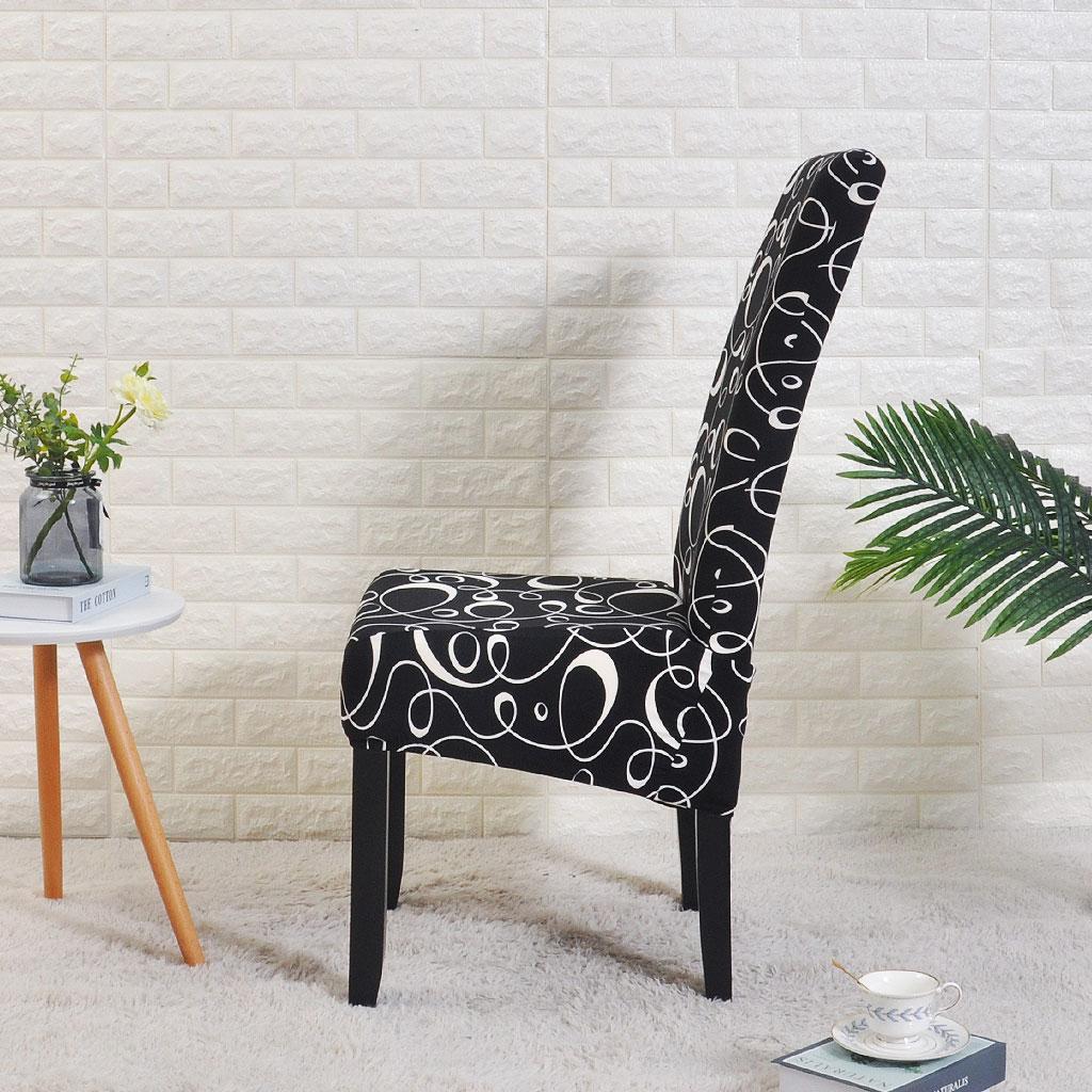 XL Size Printed Dining Chair Covers Large Removable Washable Kitchen Chair Protector Seat Cover for Dining Room Home Banquet