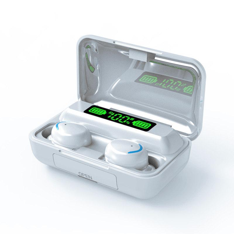 

F9 Беспроводные наушники Bluetooth TWS LED Dislpaly Бинауральная гарнитура Водонепроницаемые HD-вызовы CVC 8.0 Наушники с шумоподавлением белый