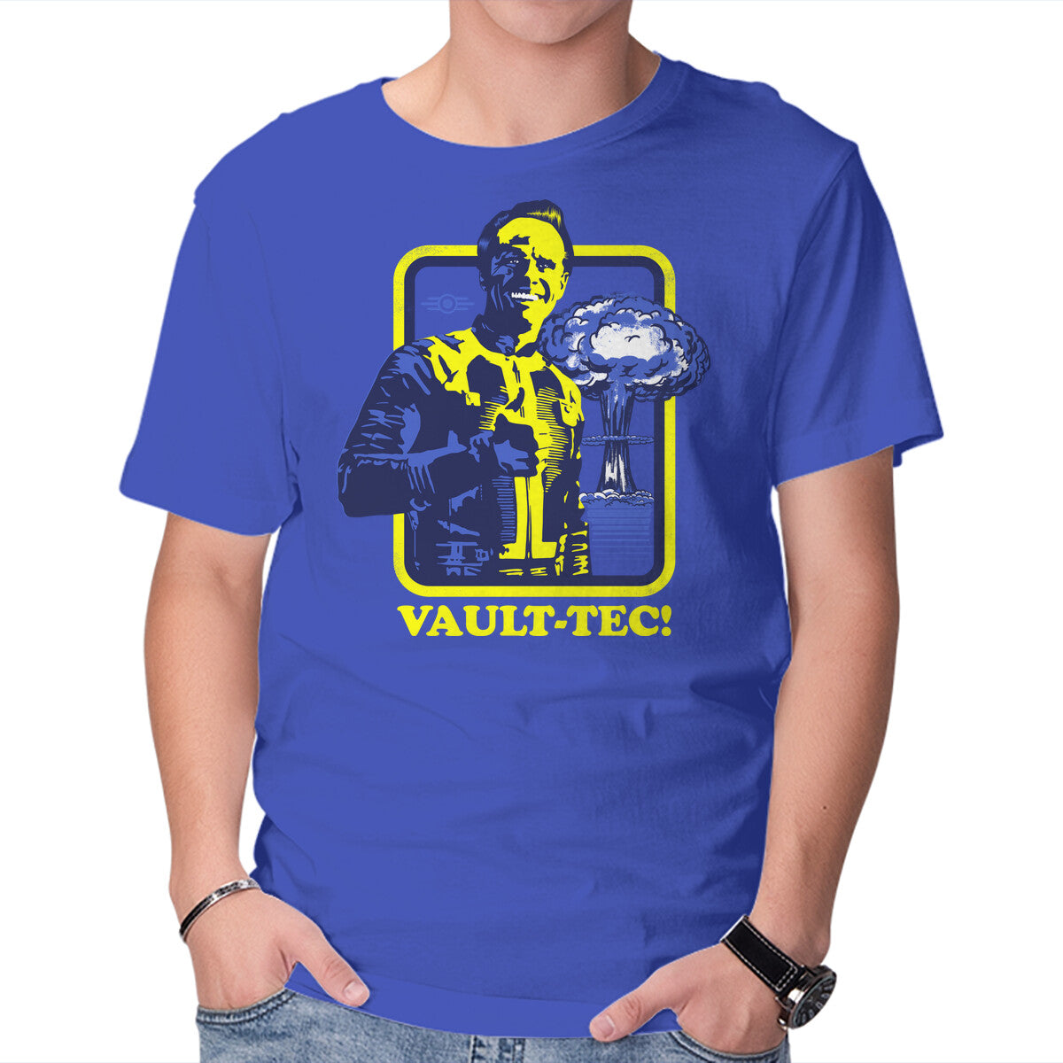 Unisex Crew Neck T-Shirt Vault Tec Coop Graphic Short Sleeve Casual Tee M