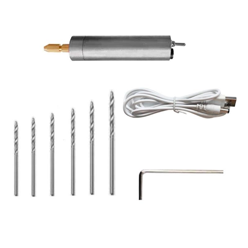 Rotary Electric Handle Nail Drill Kit Multi-Tool for Epoxy Polishing Cleaning and Engraving Mini-Electric Drill Grinder