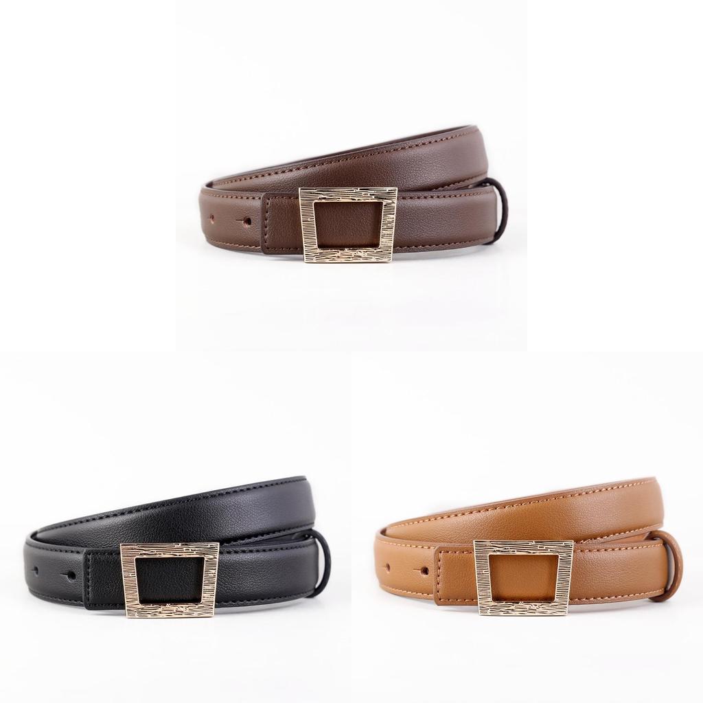 Genuine Leather Cowhide Waist Belt With Alloy Buckle For Casual Office Style