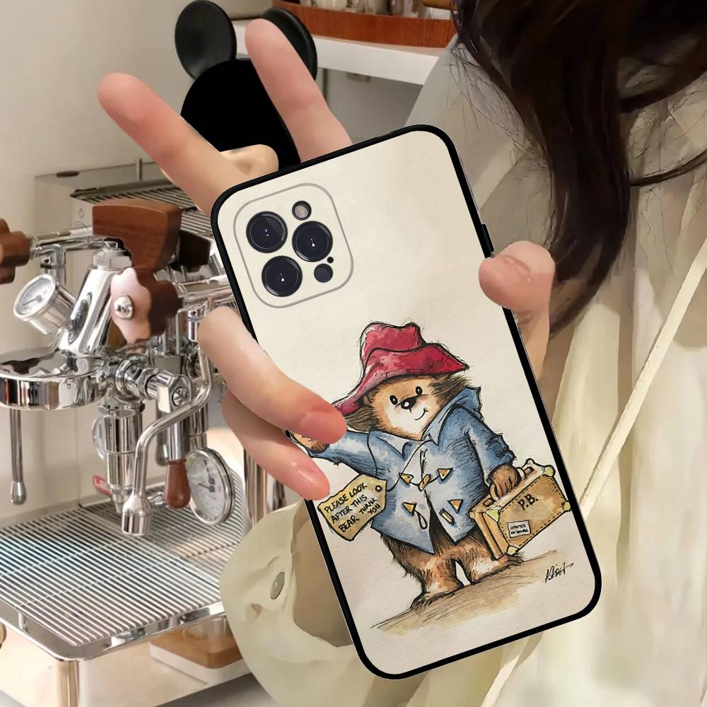 Cute P-Paddingtons Bear For Iphone 17 16 15 14 11 12 13 Pro Max Plus Case Cute Art Phone Cover
