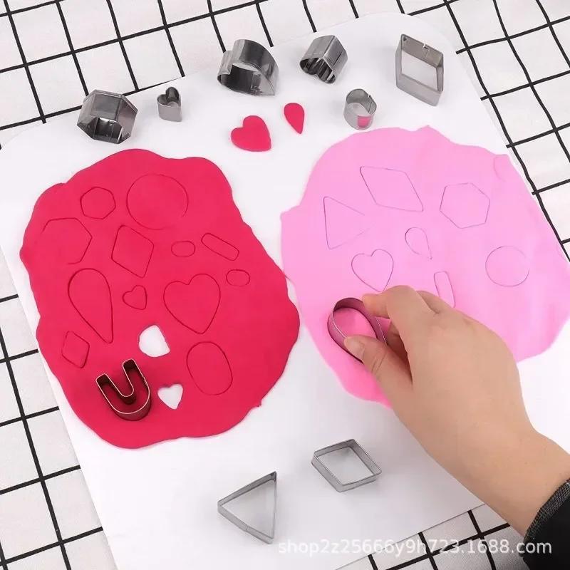 Polymer Clay Cutters Kit Earrings Ceramic Craft Cutting Mold Baking Mould Handmade DIY Jewelry Making Tools Cake Cookie Cutters