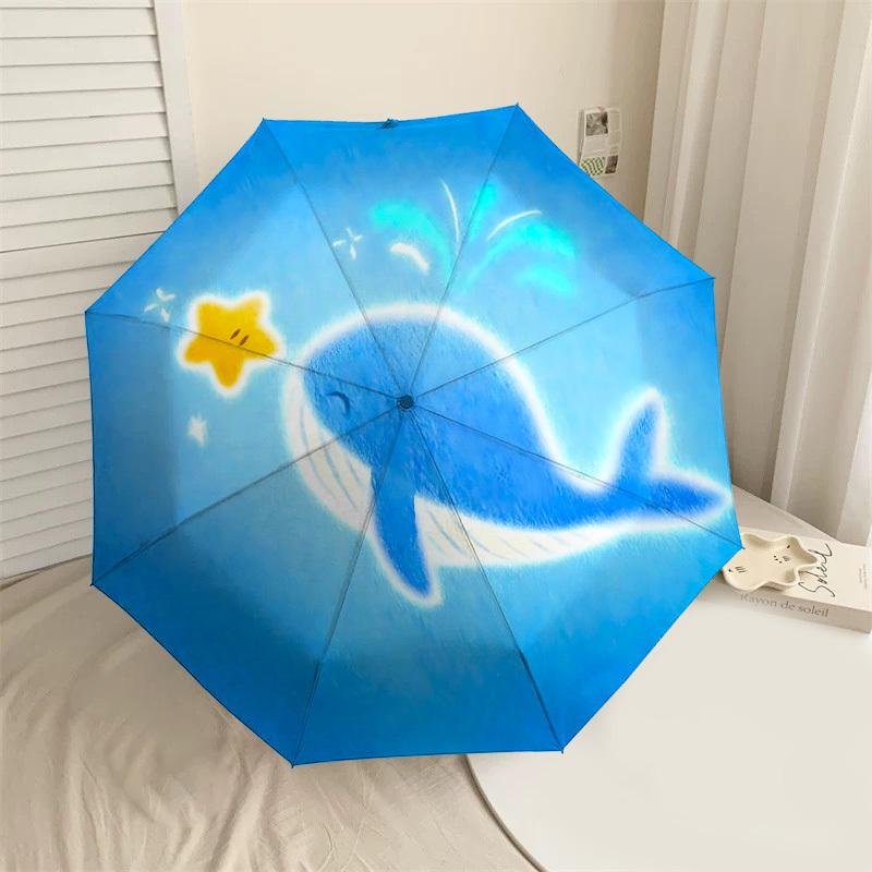 

Whale & Star Adventure: Cute Day Companion - Auto-Opening/Closing Umbrella, Outdoor Travel Accessory, Lightweight & Durable 060