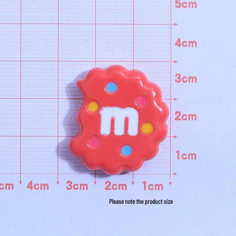 Handmade Colorful M Cookie Toy Ornaments: Creative DIY Kit with Cream Glue & Resin Accessories