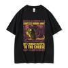 Funny Cheese Devouring Machine Japanese Rat Graphic T Shirts Unisex Vintage Fashion Oneck Oversized Tshirt Y2k Unisex