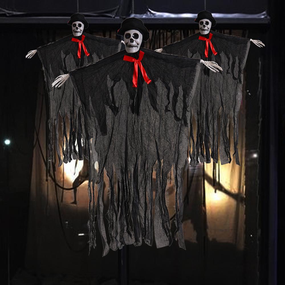 100x70cm Halloween Hanging Ghost Decoration for Home Bar Shop Props Haunted House Entrance Party Supplies