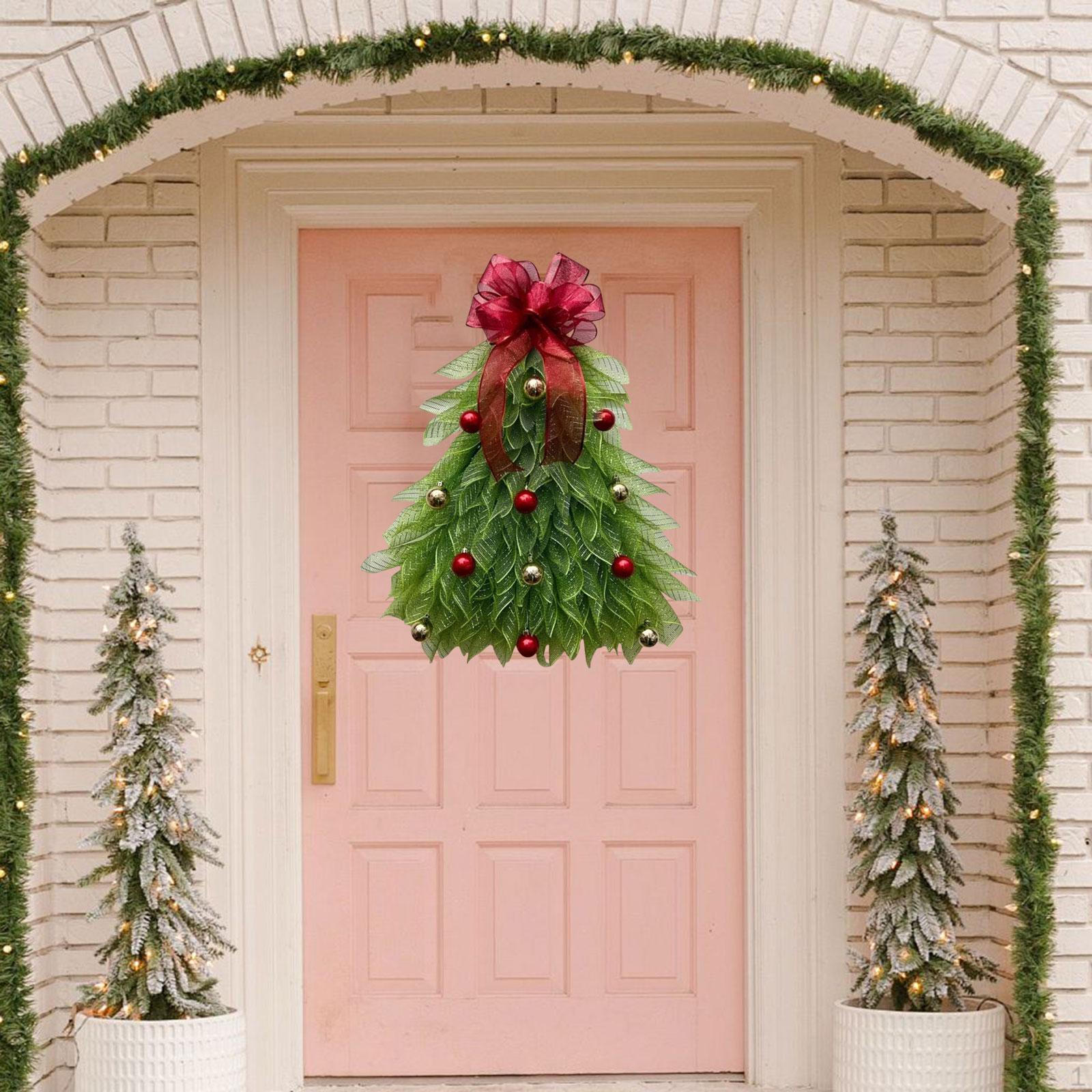 

Искусственный венок для украшения входной двери на рождественскую елку With Red Bow