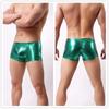 Mens Underwear Boxer  U Convex Pouch Patent Leather Wetlook Shinny Trunks Cool Underpants Shorts Shiny Leather Boxers For Male