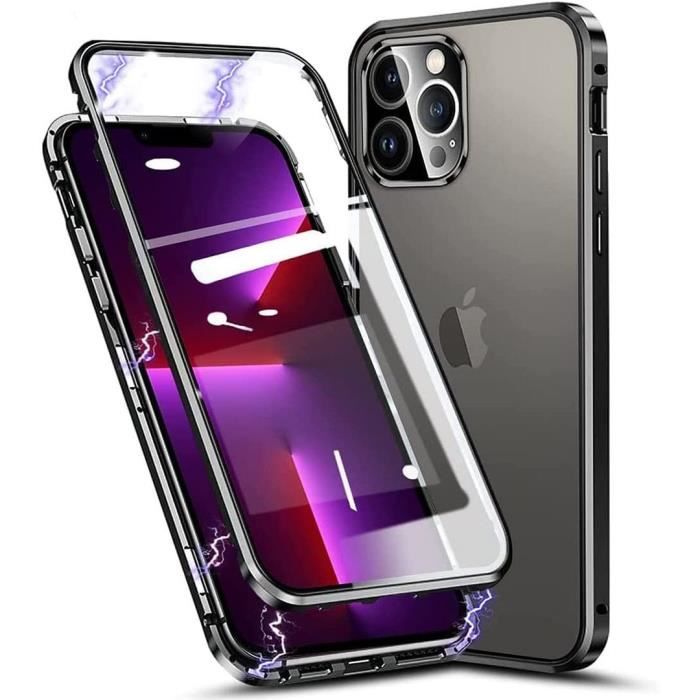 Coque de protection - E.F.CONNECTION - pour iPhone 13 Pro - Protection intégrale 360° - Verre trempé - Noir