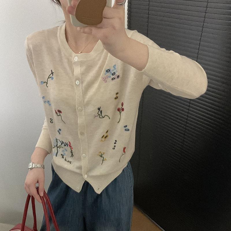 Leichte Strickjacke für Damen aus 50 % Wolle und 50 % Maulbeerseide – vielseitige Strickware für 4 Jahreszeiten für ganzjährigen Komfort und Stil