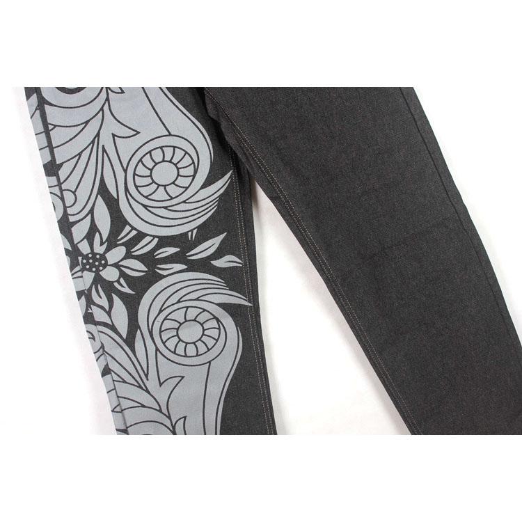 Men's Straight Trousers Hip-Hop Jeans Street Dance Graffiti Print Embroidery Loose Skateboard Pants 30-46