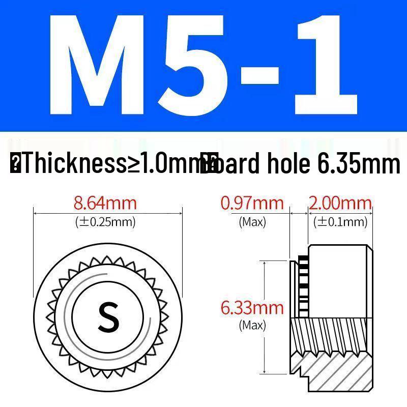 Verzinkte selbstsichernde Muttern, unverlierbare Muttern M3-M12, Einbaumuttern und Einpressmuttern
