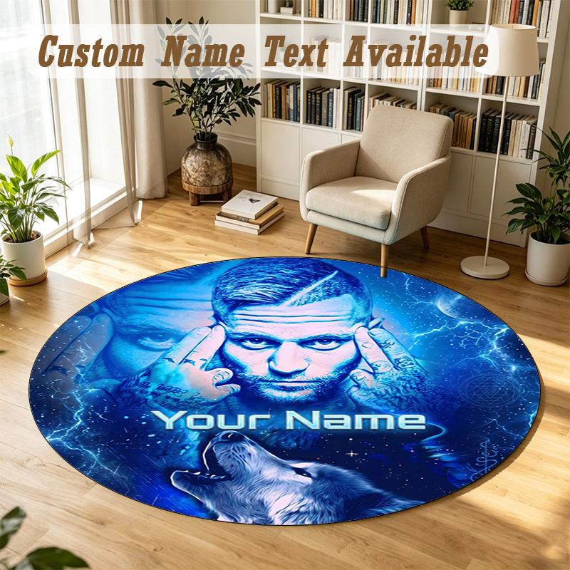 Round Rug Custom NameKontra K Pattern Non Slip Carpet Home Floor Decor