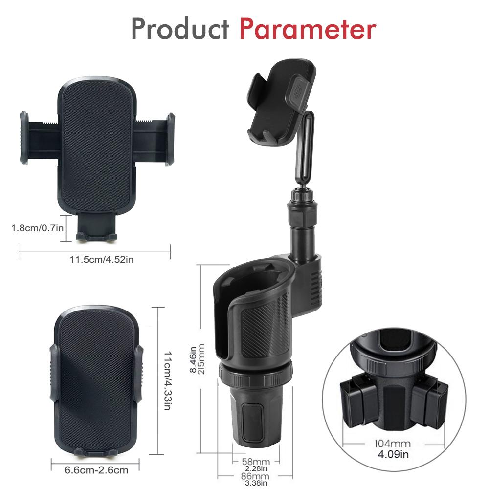 Car Cup Holder Expander Cell Phone Mount 360° Rotation Cup Holder Expander Smartphones Mount Auto Interior Accessories