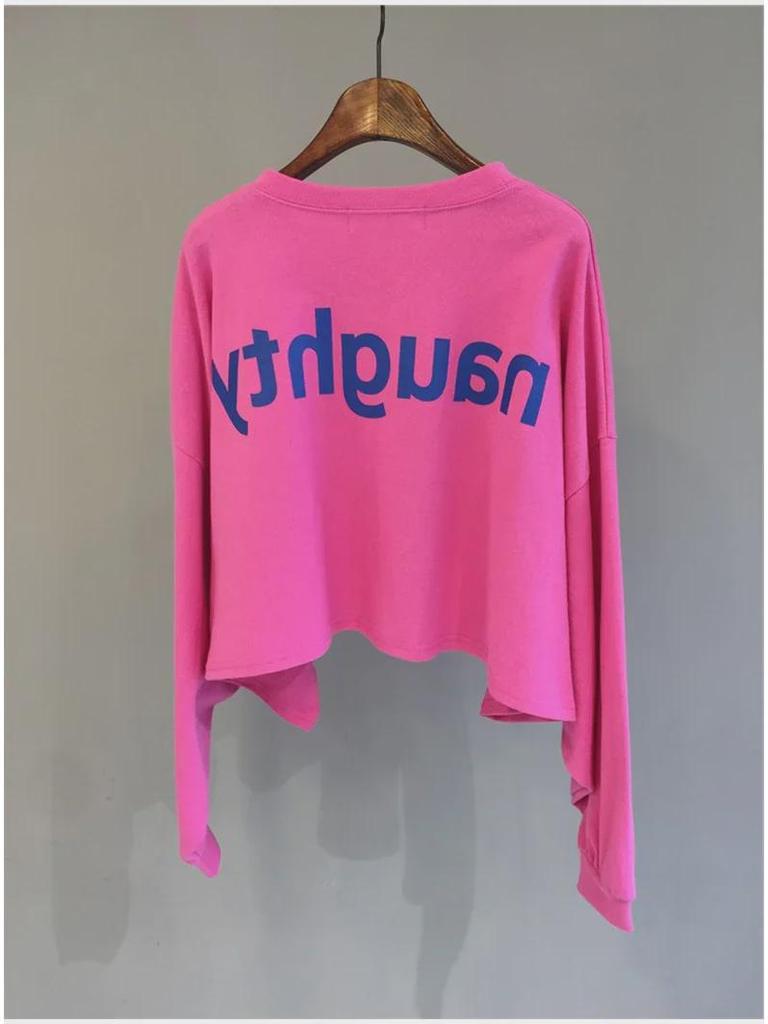 Women's Korean Style Cotton-Blend Crew Neck Sweatshirt - Spring/Autumn