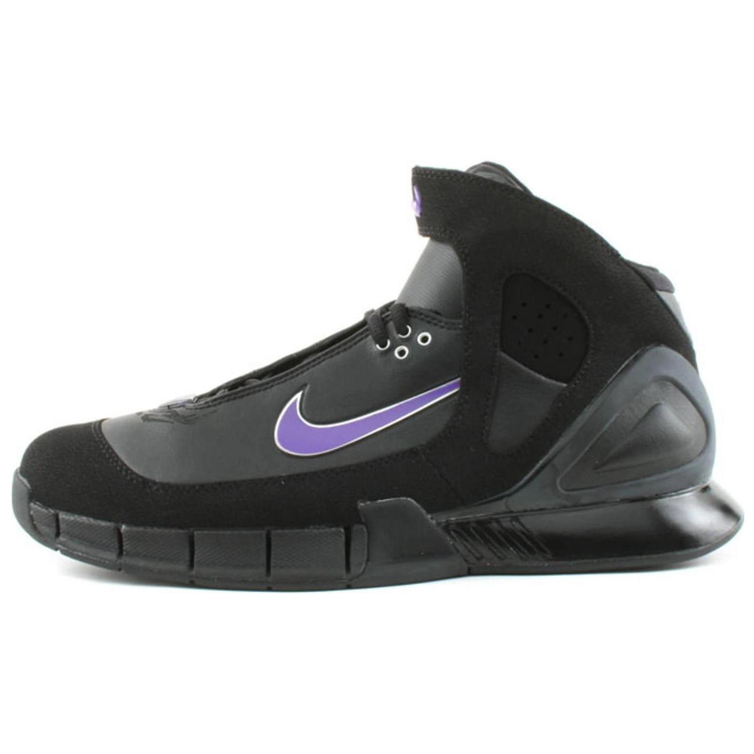 

Nike Air Zoom Huarache Slip Resistant Abrasion Resistant Mid top Vintage Basketball Shoes Men s Black 310850-051 43