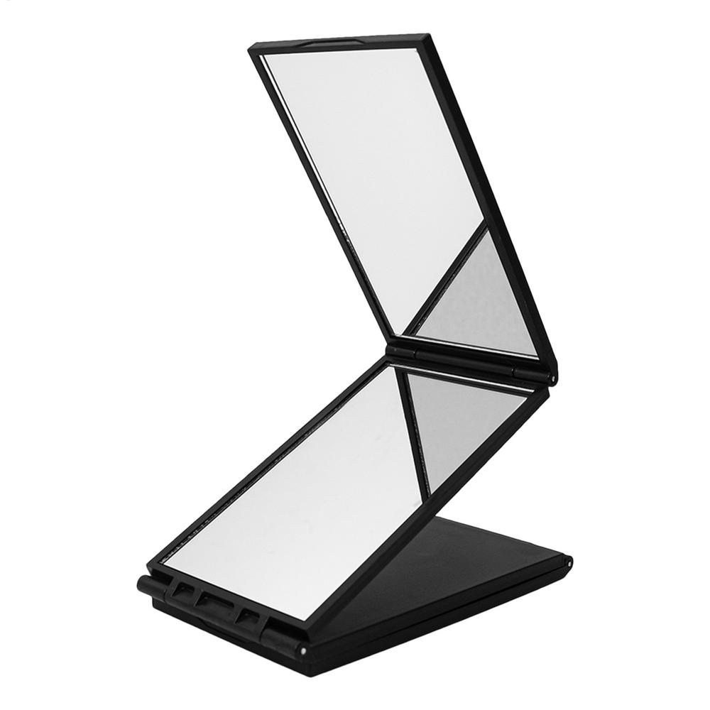 

4 Way Mirror Multi Angle Desktop Portable Foldable Makeup Mirror For Self Hair Cutting Glass Makeup Mirror Beauty Tools чёрный