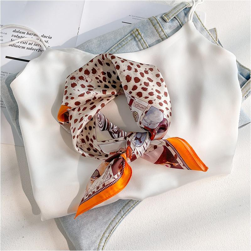 New Silk Silk Scarf Women's Spring Fashion Elegant Peony Plain Crepe Satin Silk Scarf 100% Mulberry Silk Square Scarf 53 Silk Scarf