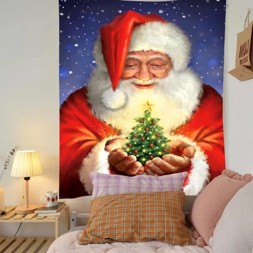 Christmas Cute Cat Tapestry Living Room Sofa Home Decor Christmas Gift